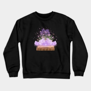 Cottagecore Lavender Book Crewneck Sweatshirt